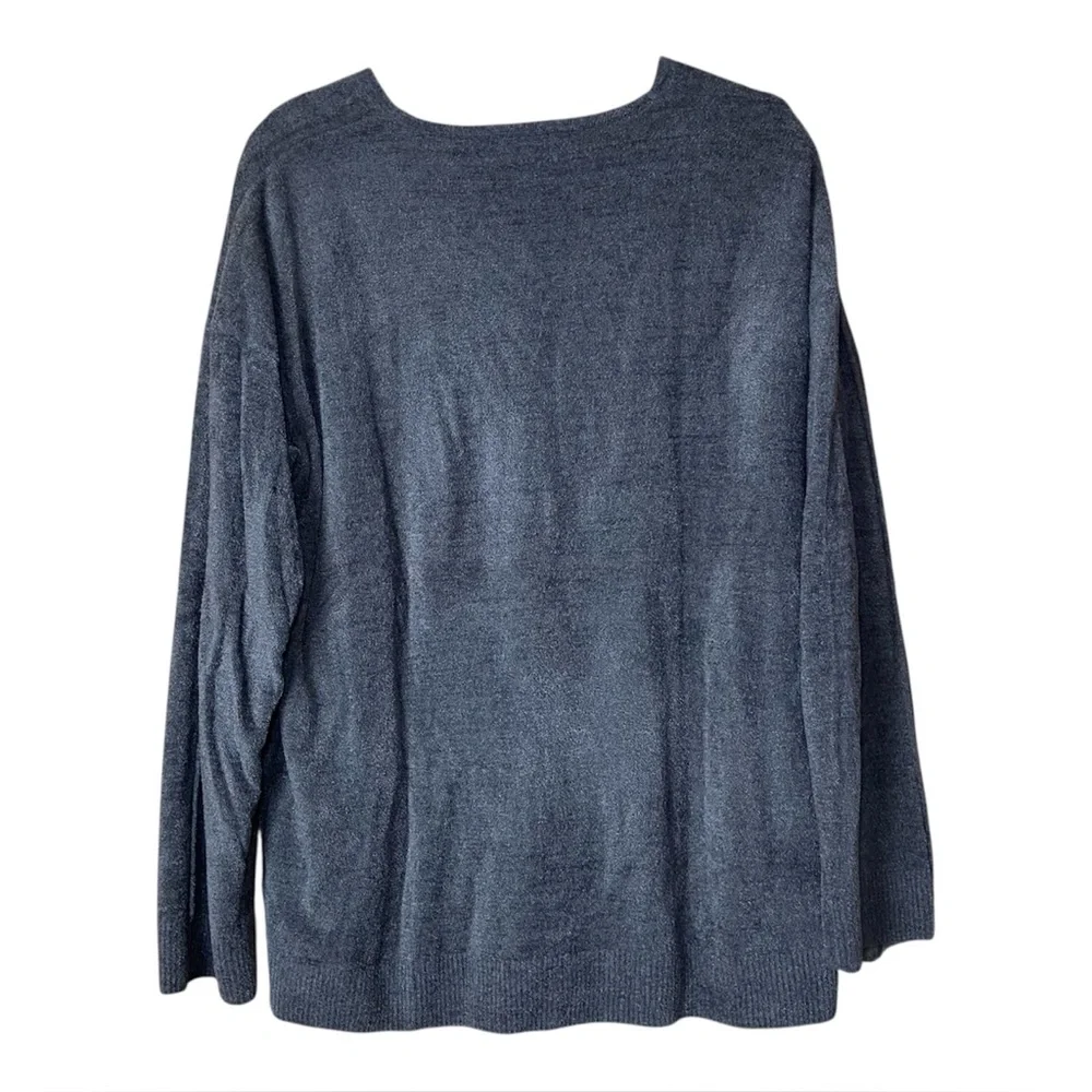 Barefoot Dreams CozyChic Ultra Lite Sweater Mens L Dark Moss Cozy V-Neck